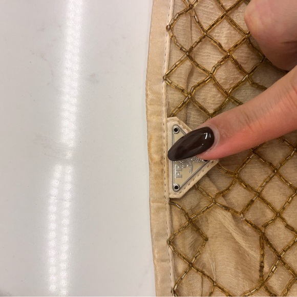 Prada Gold Beaded Silk Chiffon Lined Mini Evening Bag - Picture 8 of 11